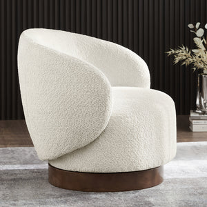 Contemporary Swivel Barrel Chair Upholstered Accent for Living Room