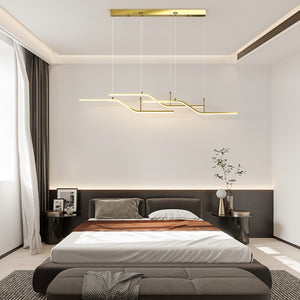 Modern 3Light LED Gold Pendant Chandelier Dimmable