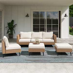 LAUSAINT HOME 6Piece Weatherproof Rattan Outdoor Sofa Set