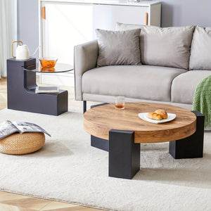 Compact Detachable DoubleDecker Round Coffee Table Set