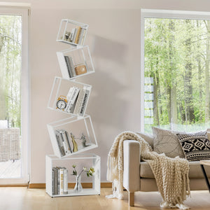 Sleek White 5Tier Bookshelf for Modern Home Decor