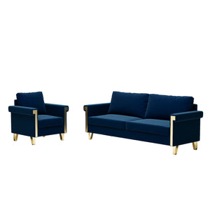 Elegant Velvet 2Piece Sofa Set with Accent Chair