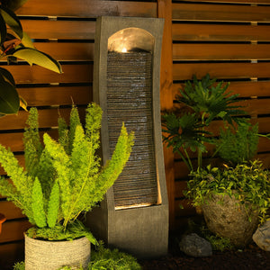 LEDLit Resin Water Fountain for IndoorOutdoor Decor